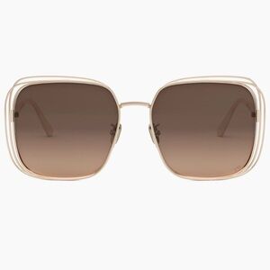 Dior Oversized Square Sunglasses in Gold with Brown Gradient Lenses